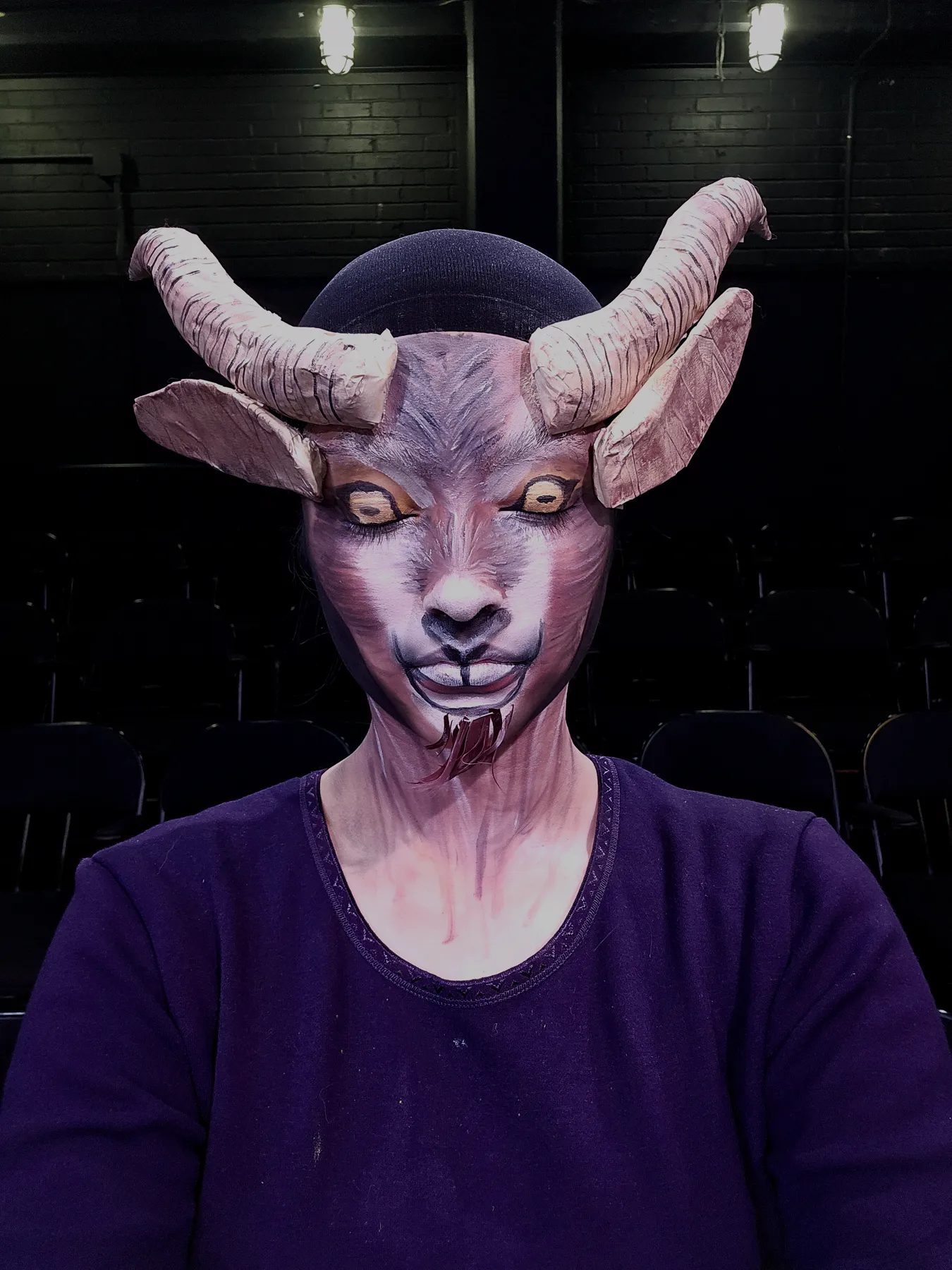 Satyr prosthetic makeup